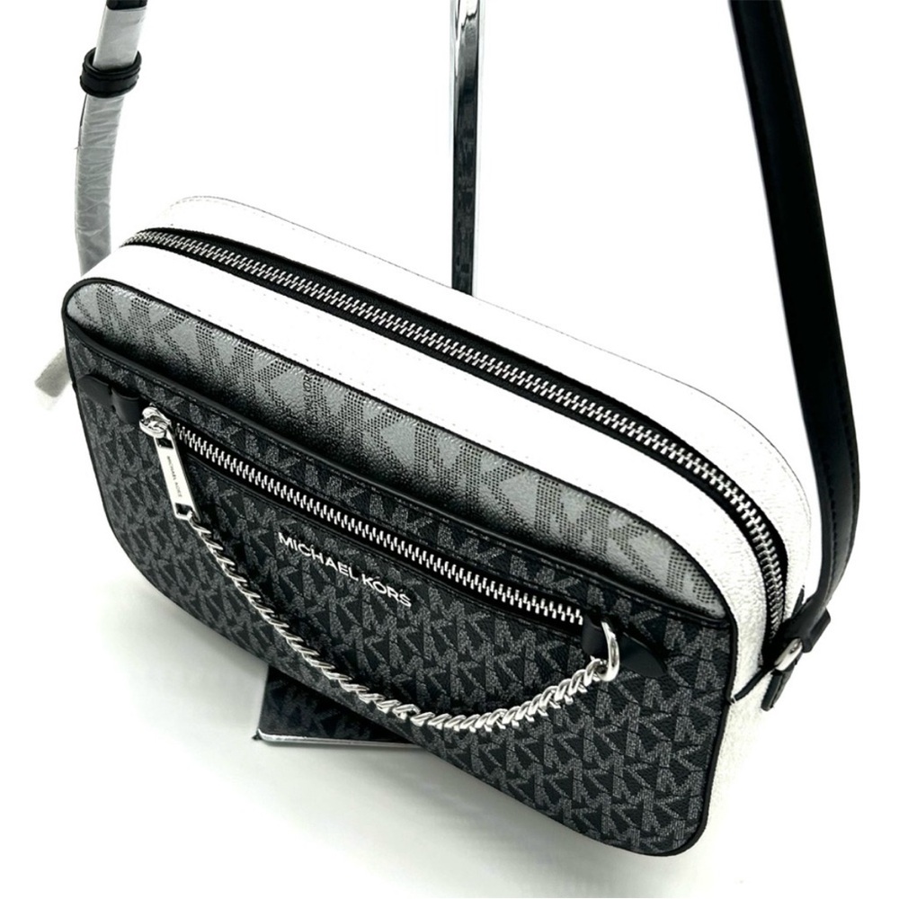 Michael Kors Jet Set Large Signature Logo Crossbody
Bag Black Multi - Picture 7 of 11